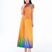 Women's Clothing rainbow print short sleeved loose skirt women's two piece suit_mkmklike.com