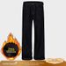 Men's High Waist Flared Jeans - Stretch Denim Wide Leg Trousers With Fleece Lining For Winter_mkmklike.com