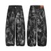 Jiayku Men's New Wind Scimitar Pants Dirty Dyed Washed Jeans Rivet Wide-leg Pants_mkmklike.com