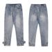 "Vintage Distressed Washed Denim Jeans For Men - Ripped Cat Whisker Paint Splash Bootcut Retro Streetwear Pants"_mkmklike.com
