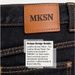 MKSN Men's Non-Fading Raw Denim Jeans Cleanfit Straight Fit Pants With Faux Horsehair Back Pocket Design Slimming Trousers_mkmklike.com