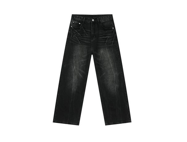 EF JEANS | 2025 Spring New American Casual Wash Pattern Heavy Industry White Fashionable Jeans Men And Women_mkmklike.com