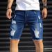 Men's Clothing Men's Five Point Denim Casual Short Ripped Slim Summer Shorts_mkmklike.com