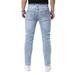 Men's Slim Fit Stretch Jeans - Steel Blue Straight Leg Denim Pants For Casual Wear Fashion Trends_mkmklike.com