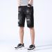 Trendy Brand Printing Ripped Jeans Men's Straight Tube Plus Fat Plus Size Jeans Men's 5 Points European And American Style Jeans Men_mkmklike.com