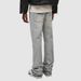Laike Men's Rhinestone Embellished Stretch Denim Jeans, Straight Leg Casual Pants For Streetwear Fashion_mkmklike.com