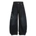 Trendy High Street Letter Print Scimitar Jeans Men's Cargo Washed Vintage Loose Wide-Leg Floor-Length Pants_mkmklike.com