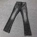 American-style Deconstructed Black Gray Pattern Clean-fit High Street Style Washed Straight-leg Jeans With A Vintage_mkmklike.com