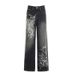 Women's Clothing Vintage Dark Gothic Print Contrast Low-Rise Loose Straight Washed Distressed Casual Denim Jeans For Streetwear Fashion_mkmklike.com