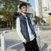 American Style New Trendy Brand Denim Vest Men's Loose Shoulder Cut Denim Jacket Men's Fat Plus Size Vest Fat_mkmklike.com
