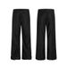 Unisex Cleanfit Black & Blue Flared Denim Pants - 90s Vintage Drape, Straight-Leg Casual Trousers For Men & Women_mkmklike.com