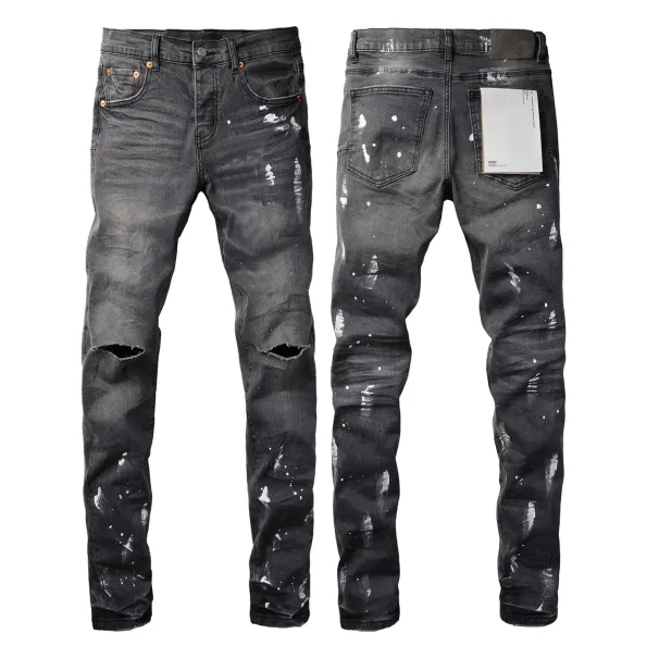 quality Jeans Fashion High Street Ripped Grey Paint Repair Low Rise Skinny Pants Y2k Hombre_mkmklike.com