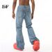 EF JEANS | 2024 New Product, Retro Water Ripple Slim Straight Washed Jeans Tide_mkmklike.com