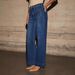 High Waisted Straight Leg Jeans Women's Clothing 2025 Spring New Item, Slim And Wide Leg Retro Style Pants_mkmklike.com