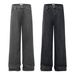 Men's Clothing straight jeans retro loose casual washed long pants simple solid color street trend_mkmklike.com