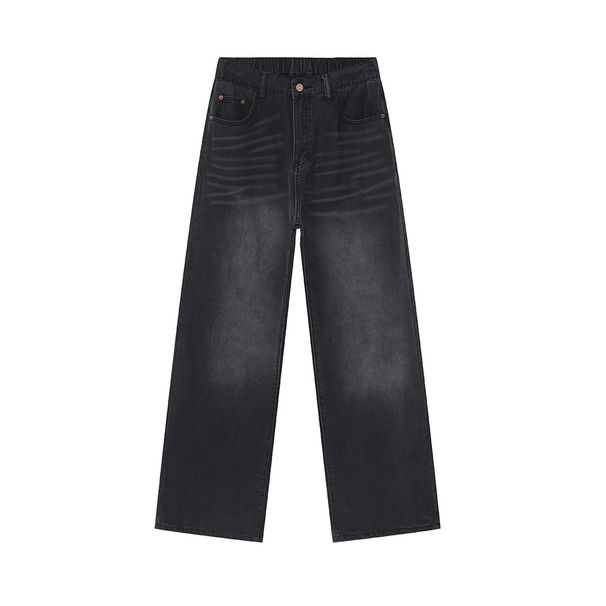 JEANS | 2024 Summer New Product, Thin Tencel American Black And Gray Straight Loose Jeans, Simple And Versatile_mkmklike.com