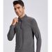 Men's Clothing Dark Pattern Quick-Drying Clothes Long-Sleeved T-Shirt Stand-Up Collar Polo Fitness Sports Running Breathable Tide_mkmklike.com