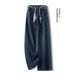 Clair Clair Fashion Denim Blue Jeans Straight Women Spring Autumn New Retro Hong Kong Style Wide Leg Floor-Length Pants_mkmklike.com