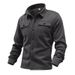 Spring Autumn European And American Cross-Border Casual Men's Fleece-Lined Turn-Down Collar Single-Breasted Solid_mkmklike.com