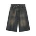 Vintage Washed Denim Shorts For Men – Relaxed Fit, Mid-Length, Straight Leg – Retro Summer Casual Shorts (Multiple Colors & Sizes)_mkmklike.com