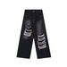 Men's Clothing Street Design Patch Ripped Jeans Men's Niche Ins Trend Loose Straight Pants_mkmklike.com