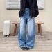 Men's Clothing Unisex High Waist Wide Leg Jeans Retro Style Loose Fit Slimming Straight Leg Floor Length Autumn Winter Men's Denim_mkmklike.com