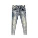New Washed Blue Ripped Jeans Men's Autumn Personalized Scratched Slim-fitting Small Feet High Versatile Trousers_mkmklike.com