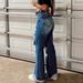 Distressed High-Waisted Stretch Jeans For Women - Comfortable Straight Leg Denim Pants With Button Details_mkmklike.com