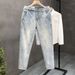 Men's Slim Fit Stretch Jeans – Light Blue & Black Distressed Denim Pants | Trendy Skinny Leg Casual Trousers_mkmklike.com