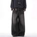 Men's Clothing Men's Black Wide Leg Retro Jeans Street Style Loose Fit American Clothing For Formal & Casual_mkmklike.com