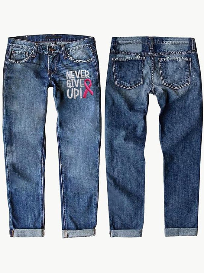 Women's 3D Floral Print Jeans - High-Stretch Polyester Denim Pants, Colorful Botanical Design, Mid-Rise Straight Leg_mkmklike.com