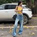 Wrinkled Vintage Washed Fleece-lined Jeans, Loose Straight-leg Floor-length Pants, 2025 Autumn And Winter New Women's_mkmklike.com