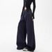 Song Jeong-eun's Dark Blue Straight-leg Jeans For Women, New Spring Style, Petite Loose Wide-leg Pants, Vintage_mkmklike.com
