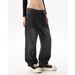 Men's & Women's High Street Jacquard Print Loose Fit Straight Leg Washed Denim Jeans - Black, Retro Blue, Coral Pink & More_mkmklike.com