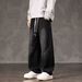 Men's Retro High Street Jeans - Loose Straight Leg Wide Fit Denim Pants For Spring/Autumn (Black & Blue, M-3XL)_mkmklike.com