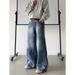 Nordmann American Style Vibe Lightning Pattern Design Niche Jeans For Men Loose Wide Leg High Street Cleanfit Scimitar Pants_mkmklike.com