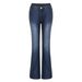 Retro Flare Jeans – Mid-Rise Stretch Bootcut Denim Pants For Women (Vintage Wash, Curve-Hugging Silhouette)_mkmklike.com