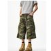American Camouflage Ripped Jeans Men's Loose 2025 Summer Versatile Style, Rugged And Handsome Wide Leg Seven Quarter_mkmklike.com