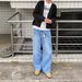 Men’s Retro Wide Leg Jeans – High Street Loose Fit Denim Pants, Classic Blue & Vintage Wash, Comfortable Cotton Fabric_mkmklike.com