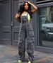 Women's Clothing Loose Denim Suspenders Fashion Multi Pocket Jumpsuit_mkmklike.com