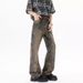Men’s Thorn Jacquard Jeans – Vintage Straight-Leg Denim Pants With Subtle Flare, Mid-Rise Cotton Blend(S-3XL, Washed Black/Blue)_mkmklike.com