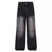 Men's Clothing Men's Straight Leg Washed Distressed Jeans Casual Trendy Sports High Street Japanese Retro Pants Spring Autumn For Students_mkmklike.com