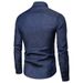 Pulse Foreign Trade Men's Pocket Patchwork Casual Long Sleeve European And American Fashion Trend Denim Shirt_mkmklike.com