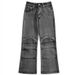 Men's & Women's Vintage Distressed Jeans – Post-Apocalyptic Slim Fit Flared Pants With Raw Hem & Streetwear Edge_mkmklike.com