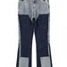 Men's Clothing European and American high street washed distressed stitching logging jeans men's retro fashion trend ink splashed leg trousers_mkmklike.com