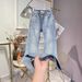 ELLE Spring New Ins Hot Diamond Denim Long For Women Trendy 2025 High Waist Slim Fit Versatile Fashion Flared Pants_mkmklike.com