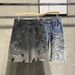 Men's Ripped Denim Shorts Summer Style Thin Washed Loose Fit Trendy Brand Street Style Frayed Edges Five Point_mkmklike.com