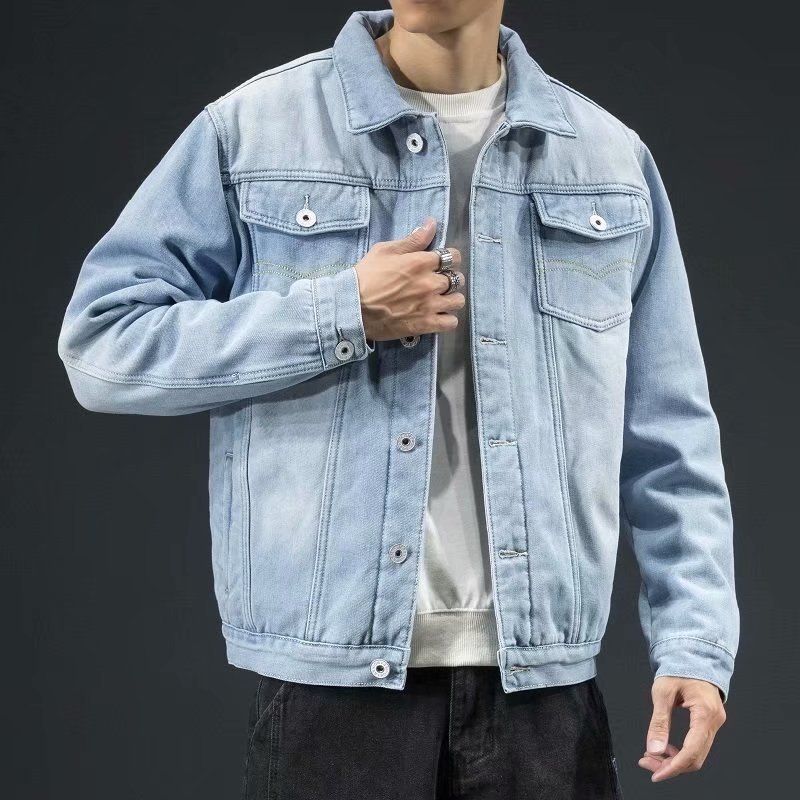 Northfold Men's Denim Autumn Winter Loose Warm Workwear Top Fleece Lined Thickened Casual Trendy Brand Jacket_mkmklike.com