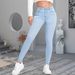 Women's Clothing Fashionable And Versatile Stretchy Skinny Jeans Stretch Skinny Jeans - Slim Fit Light Blue Denim Pants For Everyday Comfort & Style_mkmklike.com