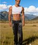 New Men's Denim Straight Pants Street Fashion Explosion Elastic Embroidery Denim Straight_mkmklike.com